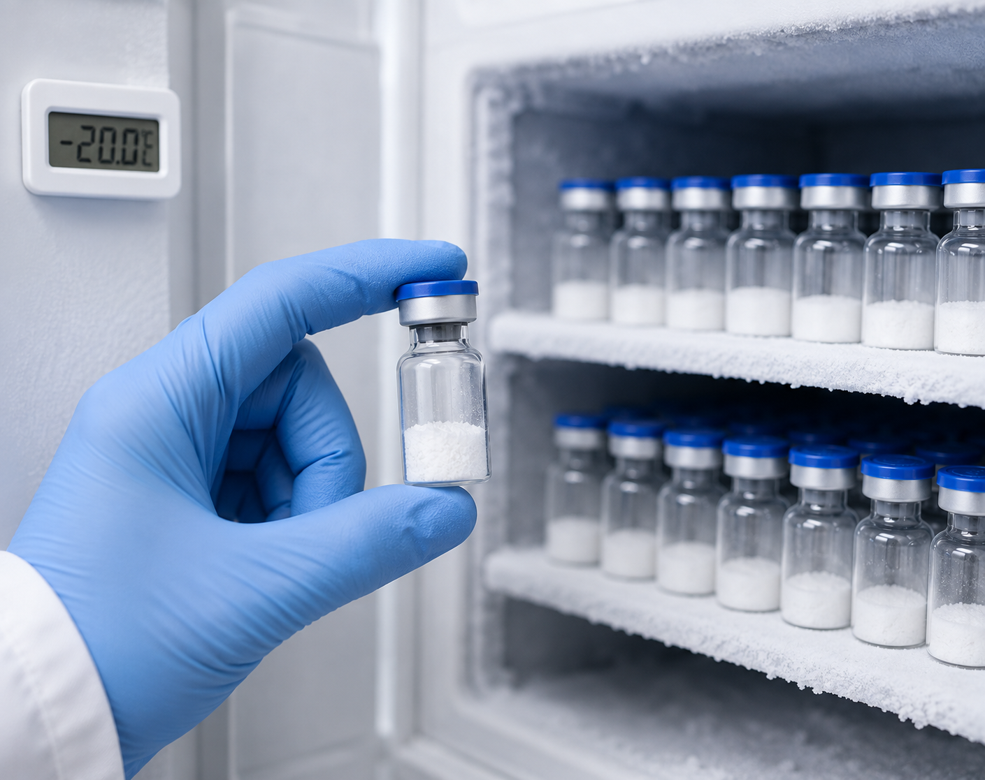 Frosty Laboratory Vial Storage