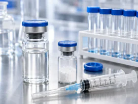 Sterile Laboratory Vials and Syringe