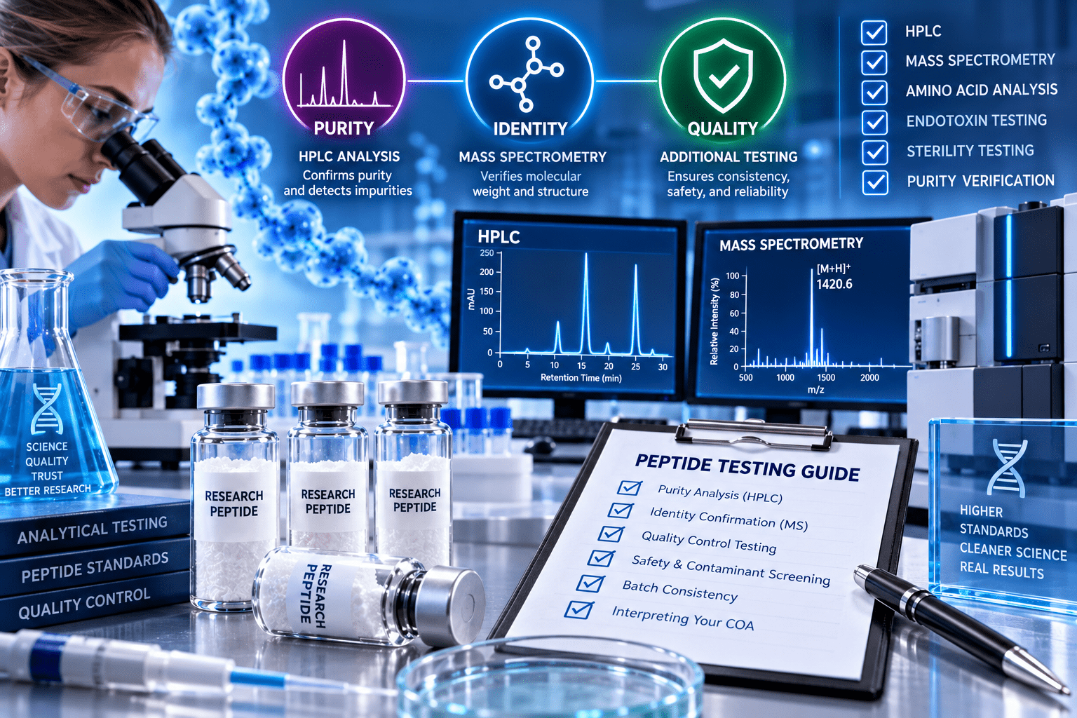 Peptide Testing Guide for Purity, Identity, and Quality